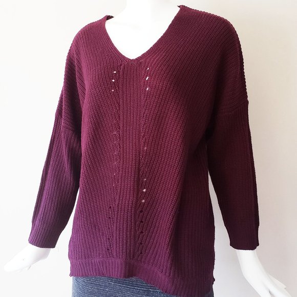Plus Size Pull Over Knit/Sweater Size 3X Burgundy - Picture 1 of 4